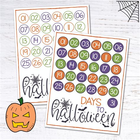 Halloween Countdown Calendar Printable